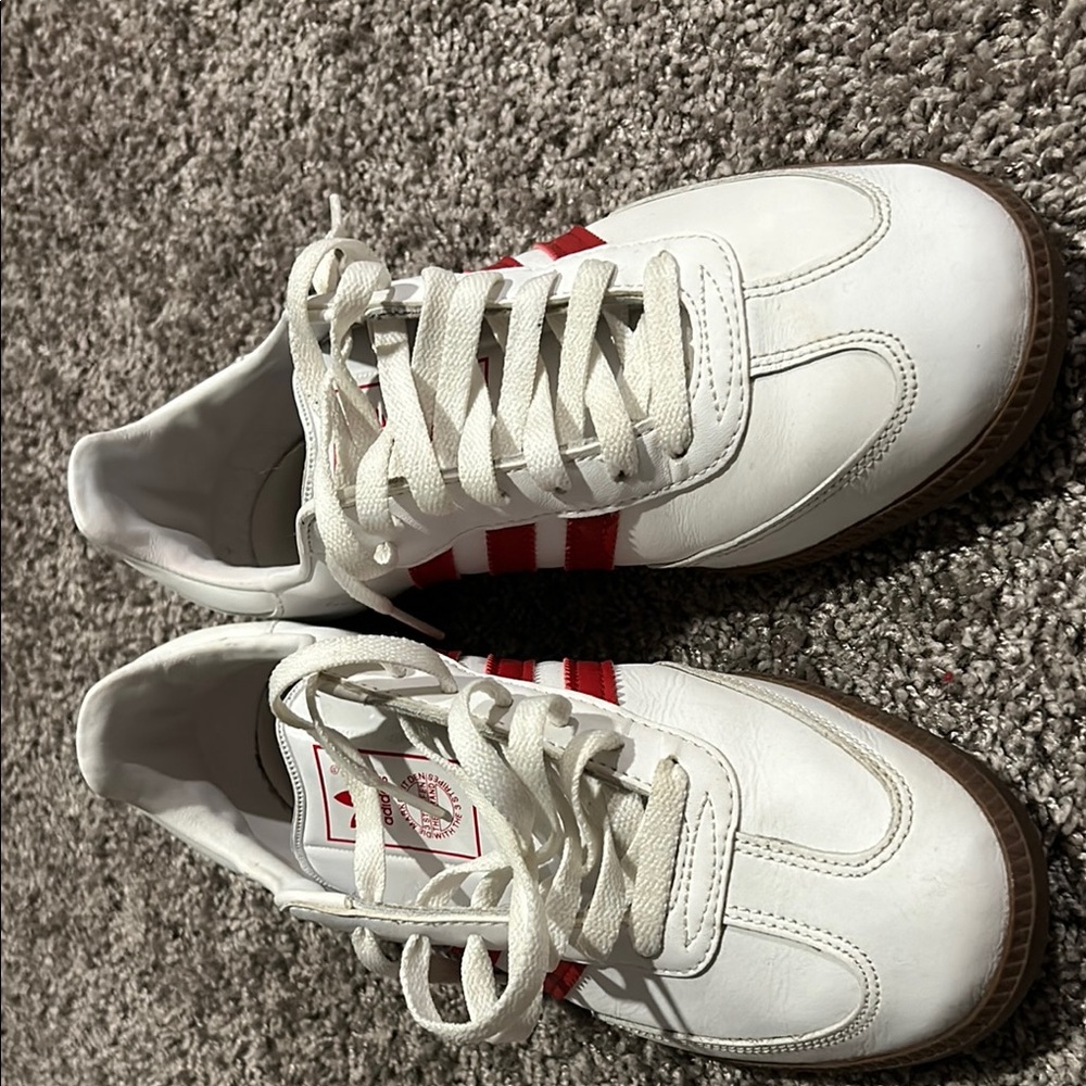 Adidas  White and Red Sambas